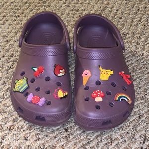 Purple Crocs with Jibbitz